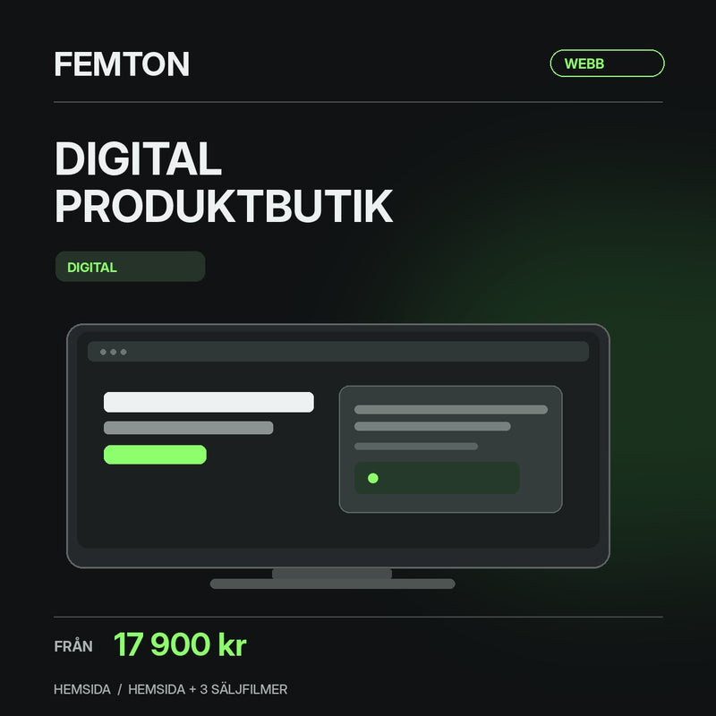 Femton webbpaket – Digital produktbutik